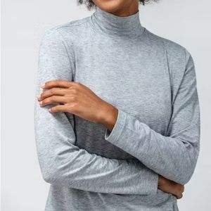 Ministry Of Supply Composite Merino Gray Long Sleeve Mock Neck Top Medium New M